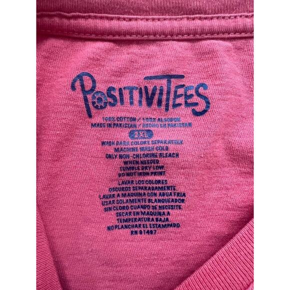 Positivities T Shirt Red Started fluid Cotton Top Size 2XL A003153 - Picture 5 of 6